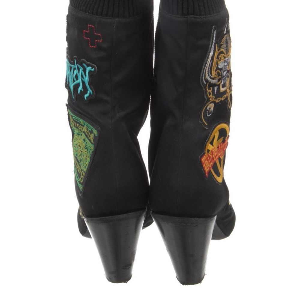 A. f. Vandevorst Black Embroidered Women's Boots - Picture 4 of 5